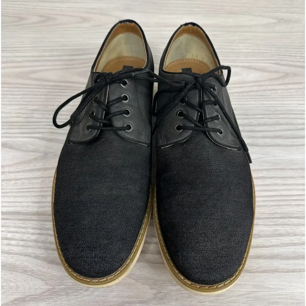 Parker & Sky Dress Shoes Lace Up Oxfords Mens US 10.5 Blue/Gray Denim Round Toe